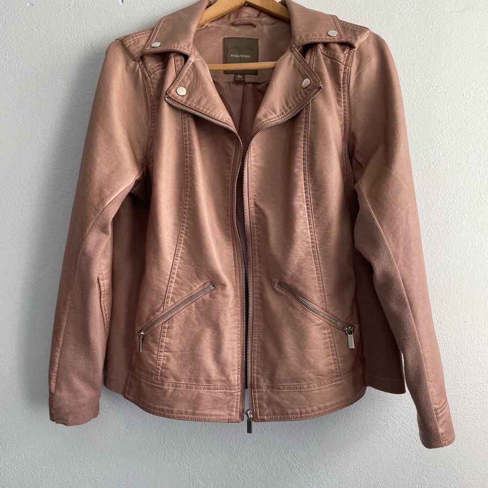 Maurices Rose-Mauve Faux Leather Moto Jacket
